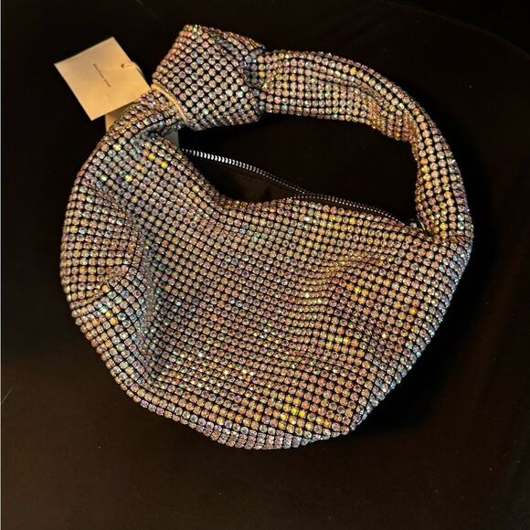 Rhinestones Crystal Clutch Evening Bag MULTI CRYSTAL TOP HANDLE BAG - Picture 5 of 8